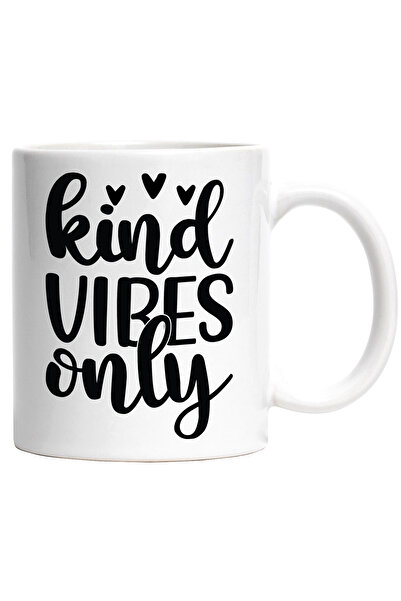 StoryGift Romania Cana cu inimioare si textul "Kind vibes only" - doar vibrat...