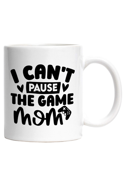 StoryGift Romania Cana cu inimioare si textul "Nu pot pune pauza, mama" - joc...