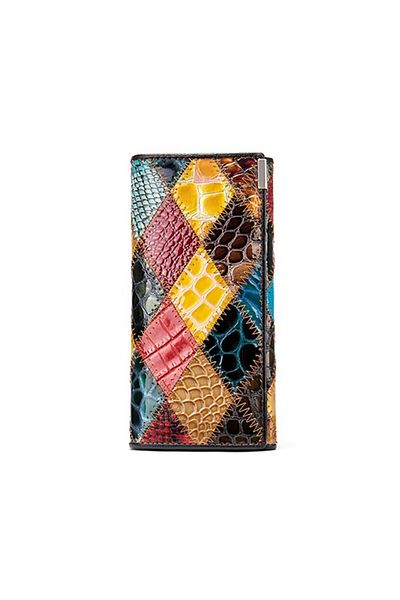 OEM Delis women's wallet, Candence PT1154, natural leather, multicolor pattern, 19 x 3 x 10 cm