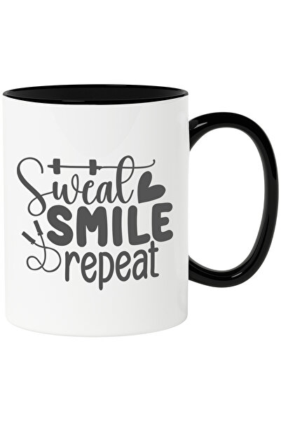 StoryGift Romania Cana cu inimioara si textul "Sweat, smile, repeat" - transp...