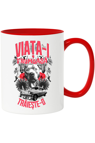 StoryGift Romania Cana Caine cu text motivatiional VIATA_I FRUMOASA TRAIESTE-...