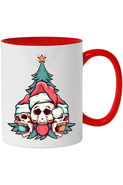 StoryGift Romania Cana Cu Brad, Cranii, Globuri, Craciun, Fes, Multicolor 330...