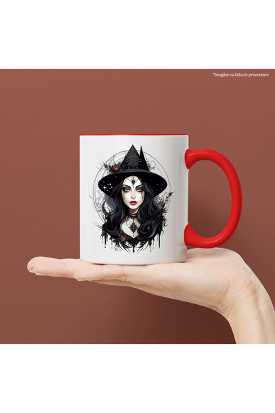 StoryGift Romania Cana cu o vrajitoare tanara frumusica, ilustratie, Hallowee...