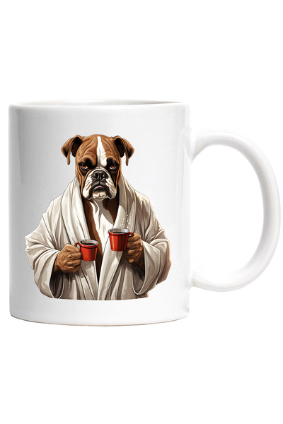 StoryGift Romania Cana cu un caine Pitbull care are un capod alb | ilustratie...
