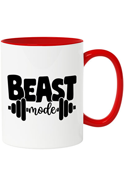 StoryGift Romania Cana cu haltera si textul in engleza "Beast mode" - modul b...