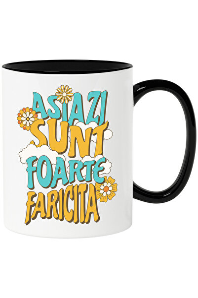 StoryGift Romania Cana cu Mesaj Inspiratioal Femeie Flori Colorate Azi Sunt F...