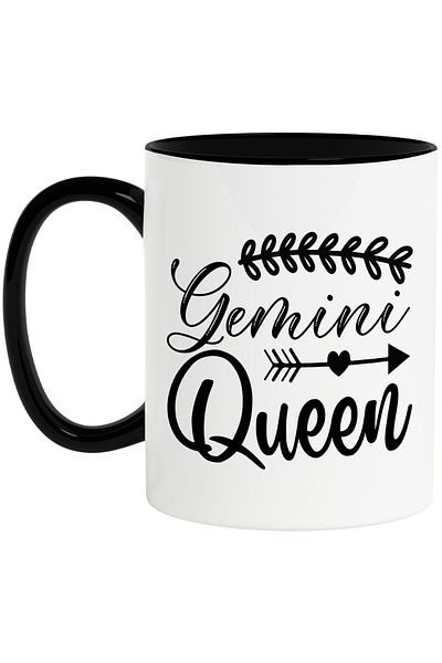StoryGift Romania Gemini zodiac sign mug, illustration, zodiac sign, astrology, symbol, sign, queen with Man, With, STG