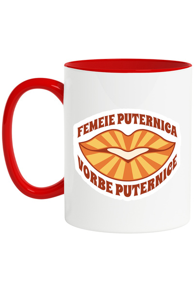 StoryGift Romania Cana Buze de femeie Text Motivational Femeie Puternica Vorb...