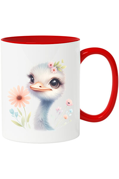 StoryGift Romania Cana cu o pasare strut | ilustratie | Africa | flori | plan...