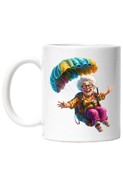 StoryGift Romania Cana cu o femeie in varsta care se da cu parasuta | ilustra...