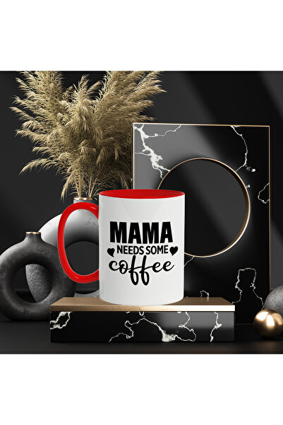 StoryGift Romania Mug with hearts and the message "Mama needs some coffee" - mom needs some, With ,STG.