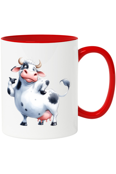 StoryGift Romania Mug with a fat cow | illustration | domestic animal | happy...