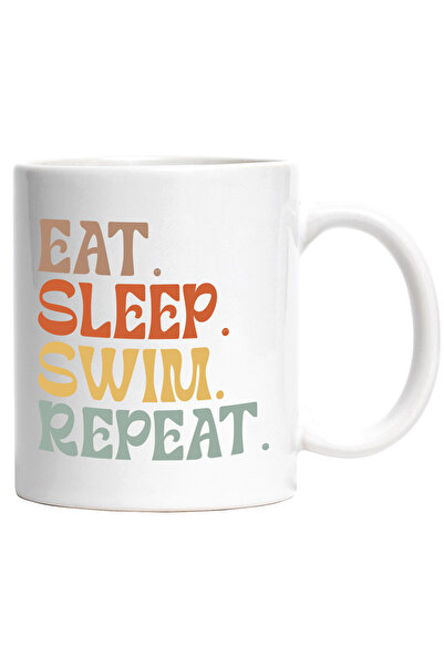 StoryGift Romania Cana cu textul "Eat. Sleep. Swim. Repeat." - mananca dormi ...