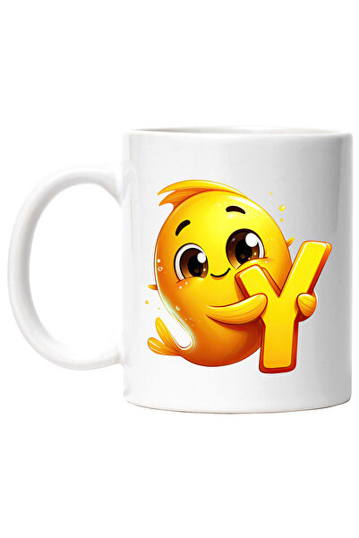 StoryGift Romania Cana cu un pestisor de aur cu litera "Y", ilustratie, pentr...