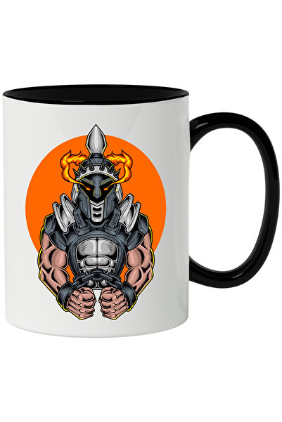 StoryGift Romania Cana Cu Gladiator, Flacari, Coif, Armura, Lanturi, Soare, M...