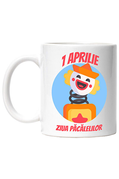 StoryGift Romania Cana 1 aprilie ziua pacalelelor haios farse clovn, 330ml, C...