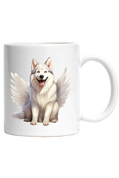 StoryGift Romania Cana cu un caine Malamut de Alaska jucaus | ilustratie | ar...