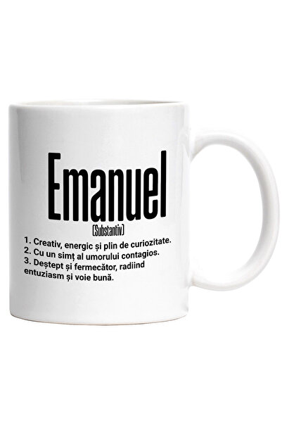 StoryGift Romania Cana Cu Numele Emanuel, Cu Mesaj Motivational, Creativ, Ene...