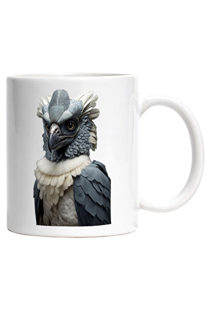 StoryGift Romania Cana cu Portret Pasare din Fata, Pasare cu Pene Frumoase Al...