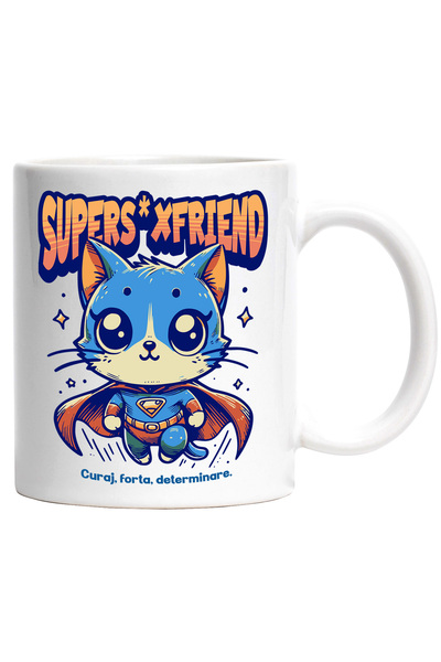 StoryGift Romania Cana Super S_xFriend, SuperErou, Pisica Zburand, 330ml, Cer...