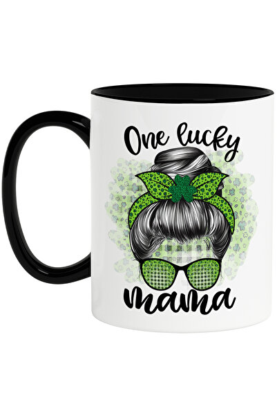 StoryGift Romania Cana cu mesajul "One lucky mama", ilustratie, o mama noroco...