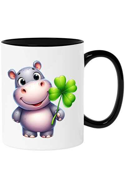 StoryGift Romania Cana cu un pui de hipopotam vesel | noroc | Irlanda | trifo...