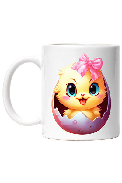 StoryGift Romania Cana cu un puisor galben care iese dintr-un ou spart | ilus...