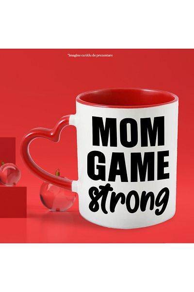 StoryGift Romania Mug for strong mothers who don't give in easily with Red Heart Handle, With Red Heart Handle
