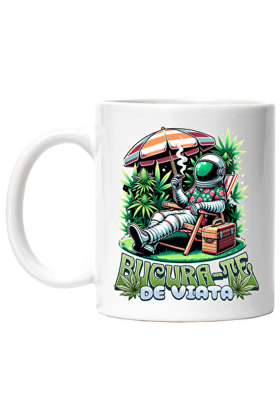 StoryGift Romania Cana Astronaut Fumand - Bucara-te De Viata , 330ml, Ceramic...