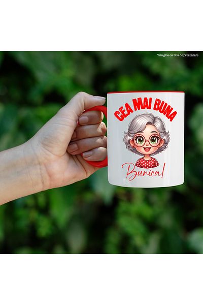 StoryGift Romania Mug Woman With Glasses Dish Text Best Grandma Family, 330ml, Ceramic, With,STG