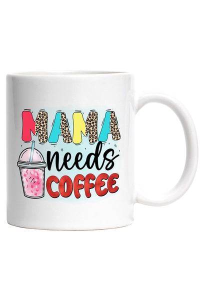 StoryGift Romania Cana cu mesajul "Mama needs coffee", ilustratie, lichid, fl...