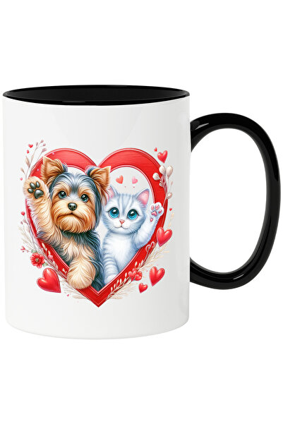 StoryGift Romania Cana cu o pisicuta si un catel blanos care fac cu mana | il...