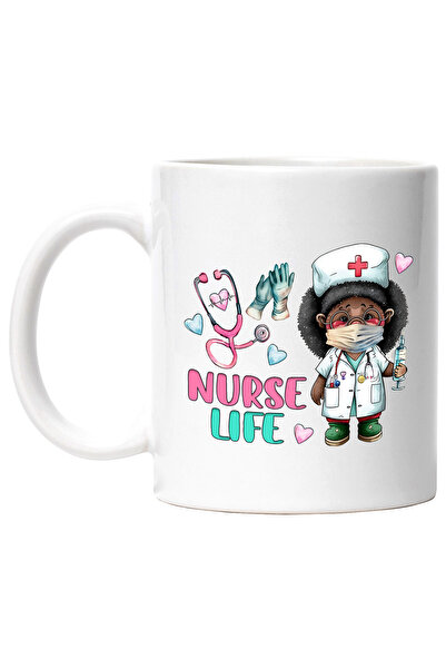 StoryGift Romania Cana cu mesajul "Nurse life", profesie, ilustratie, munca, ...
