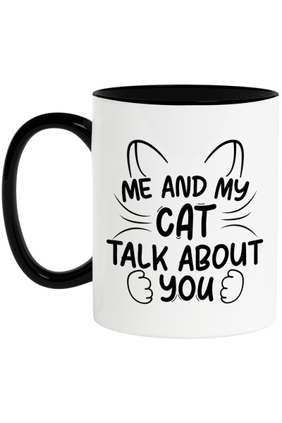 StoryGift Romania Cana cu mesajul "Me and my cat talk about you" - eu vorbesc...