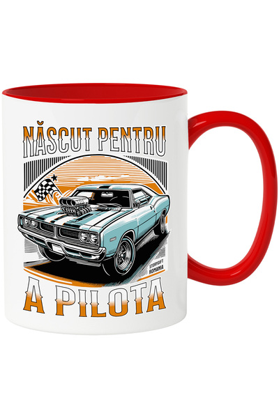 StoryGift Romania Born to Drive a Vintage Race Car Mug, 330ml, Ceramic with R...