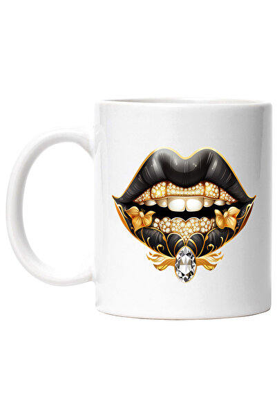 StoryGift Romania Cana cu niste buze negre | dinti albi | pietre pretioase | ...