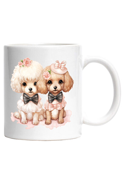 StoryGift Romania Cana cu o catelusa si un catel | ilustratie | flori | cumin...