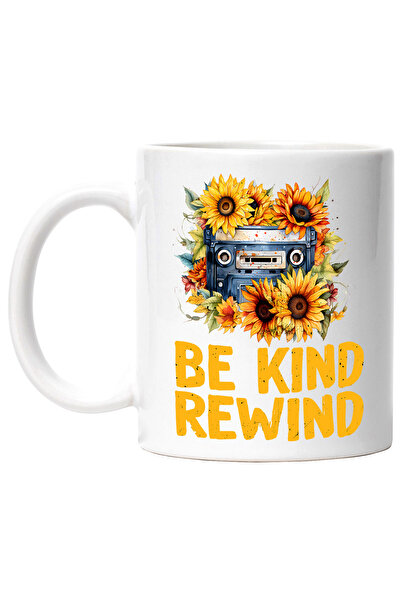 StoryGift Romania Cana cu mesajul "Be kind, rewind", ilustratie, stil retro, ...