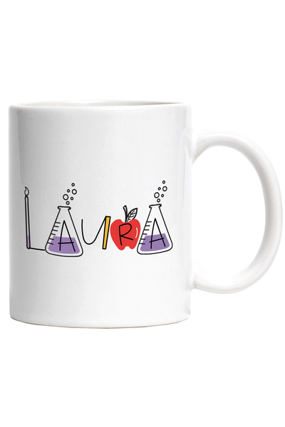 StoryGift Romania Cana Cu Numele Laura, Scoala, Chimie, Materii, Algebra, Geo...