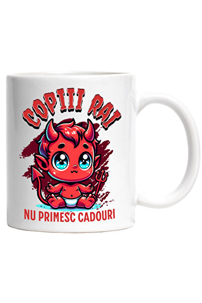 StoryGift Romania Cana copiii rai nu primesc cadouri diavol , 330ml, Ceramic ...