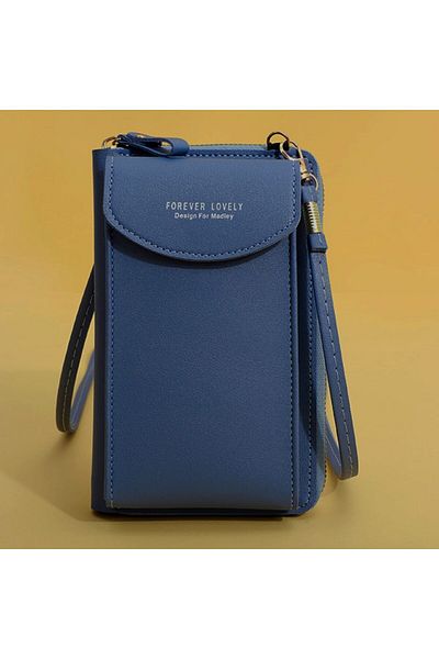 OEM Forever Mineyo Crossbody Phone Bag, Eco-Leather, Dark Blue
