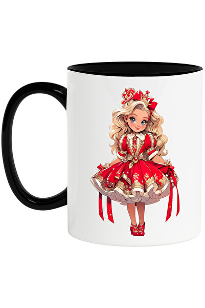 StoryGift Romania Cana cu o fetita dragalasa | ilustratie | rochie rosie | pa...