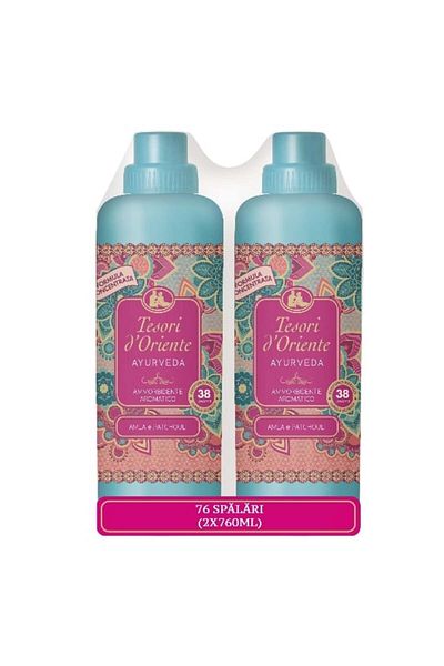 Tesori d'Oriente Ayurveda Fabric Softener Pack 2x38 Washes, 2x760ml