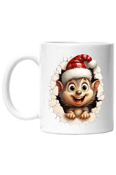 StoryGift Romania Cana cu un animalut vesel care scoate capul printr-un zid s...
