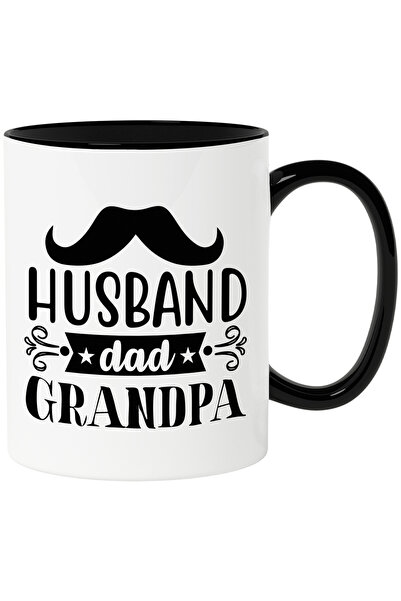 StoryGift Romania Cana cu textul in engleza "Husband, dad, grandpa" - sot tat...