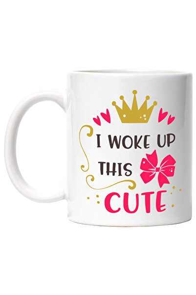 StoryGift Romania Cana pentru fete dragute cu mesaj in limba engleza "I woke ...