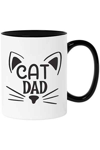 StoryGift Romania Mug with English Text Cat Dad, Cat Dad, Cat Whiskers, Cat E...