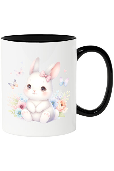 StoryGift Romania Cana cu o iepuroaica vesela | ilustratie | fluturi | flori ...