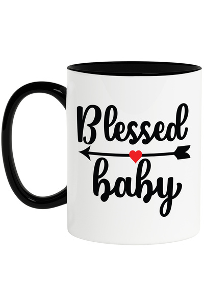 StoryGift Romania Cana cu inimioara si textul in engleza "Blessed baby" - beb...