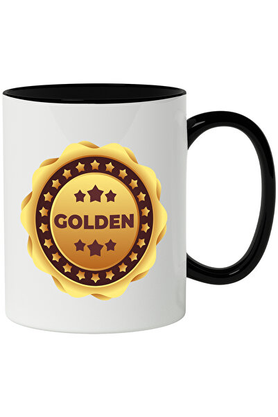 StoryGift Romania Cana Cu Mesaj In Engleza Golden, Stele, Emblema, Premiu, Multicolor 330 ml, Cera, Cu Maner Negru